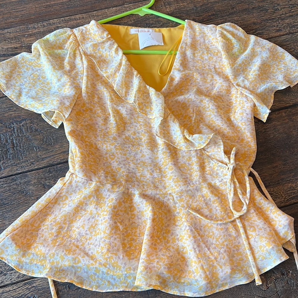 Floral Yellow Spring Top Size XS